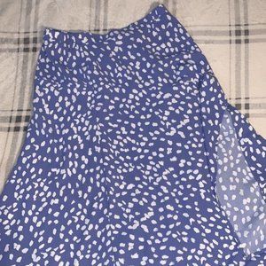 Blue Midi Skirt with Slit